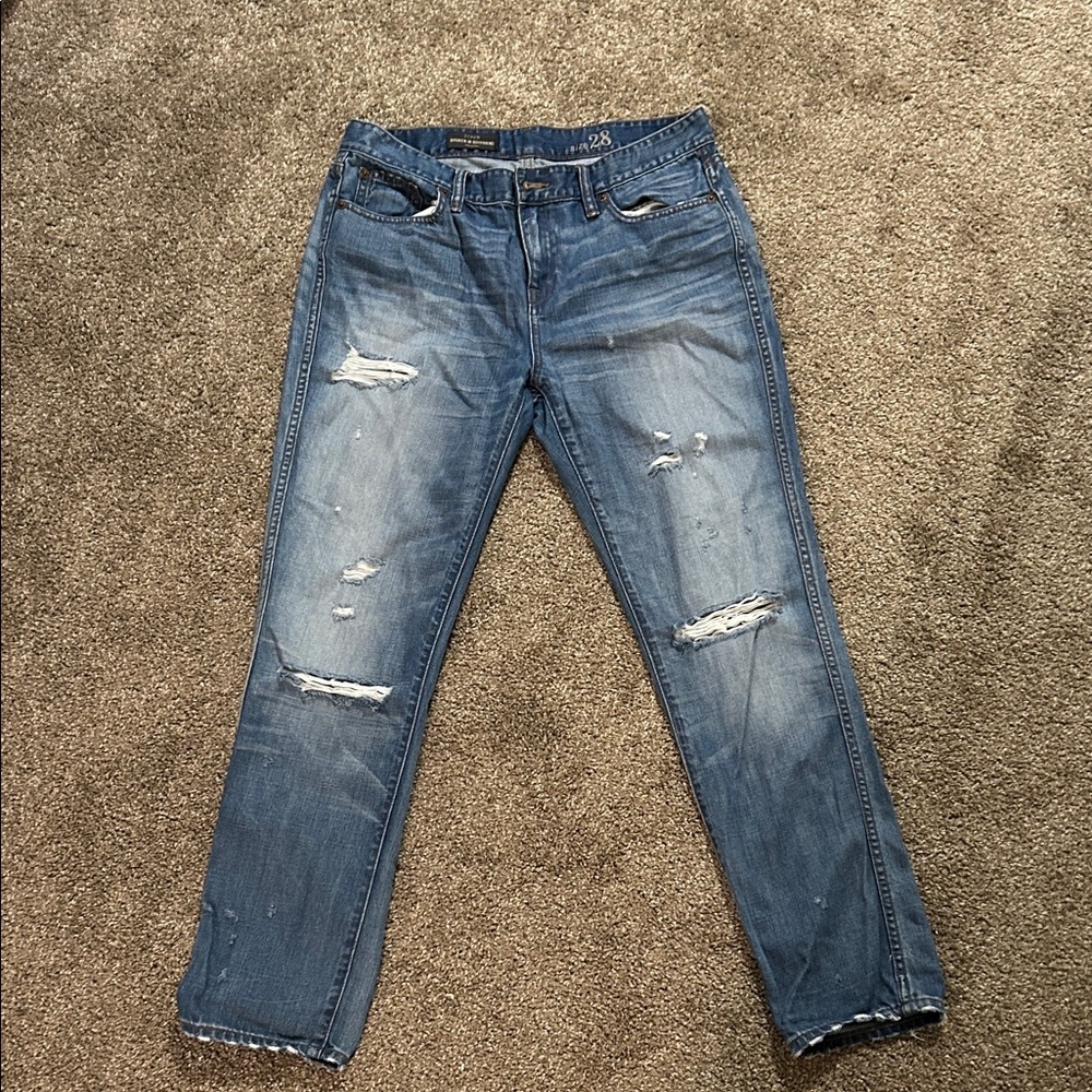 J. Crew Distressed Blue Jeans